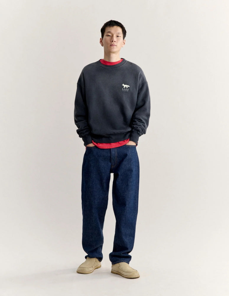 Maison Kitsune × KURO SUNFADE FOX SWEATSHIRT ADED BLACK 2026AW