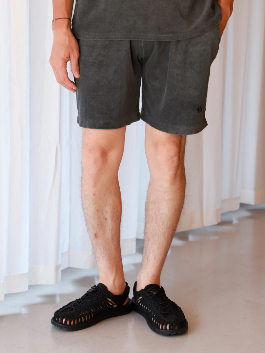GOODAYS × SCREEN STARS パイル ピグメント ショーツ Pile pigment shorts ブラック/ダークグリーン 2色展開 2026春夏新作