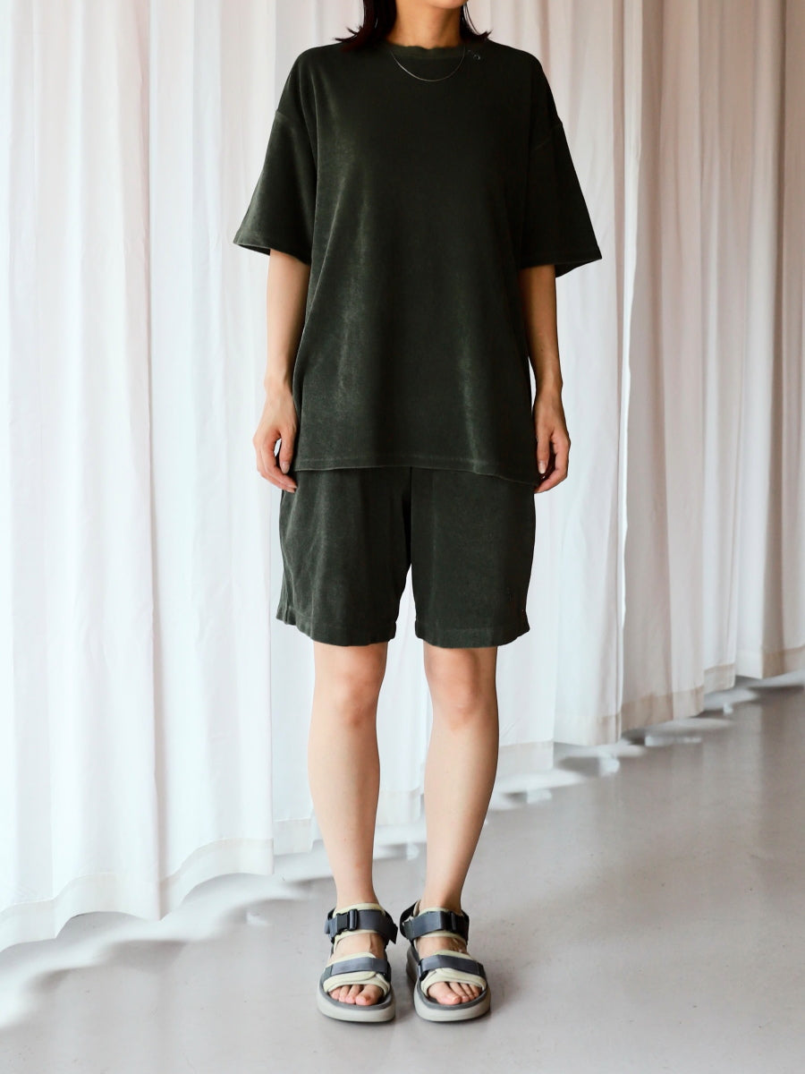 GOODAYS × SCREEN STARS パイル ピグメント ショーツ Pile pigment shorts ブラック/ダークグリーン 2色展開 2026春夏新作