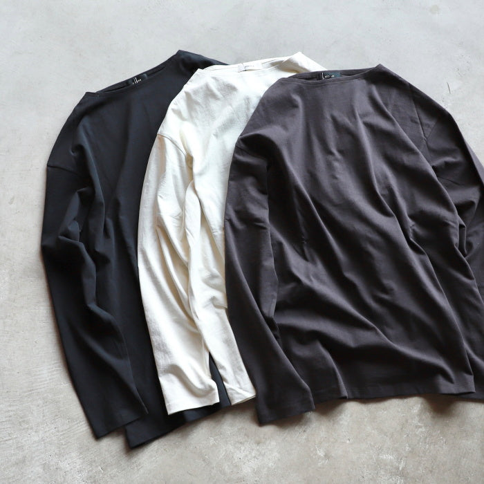 アルヴァナ トップス ロンT 無地 alvana 空紡 ボートネック L/S TEE SHIRTS 空紡 BOATNECK L/S TEE SHIRTS BLACK/DEEP BROWN/VINTAGE WHITE 2026秋冬新作【alv00201】
