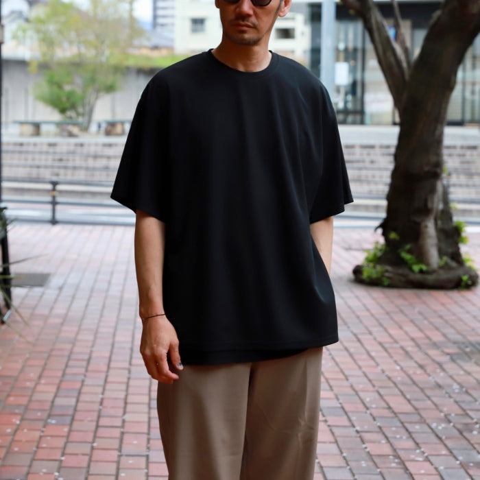 【着痩せシリーズ】CHARGER トップス ユニセックス チャージャー メッシュ レイヤード Tシャツ ホワイト/ブラック White/Black 2色展開