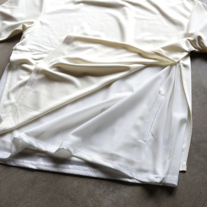 【着痩せシリーズ】CHARGER トップス ユニセックス チャージャー メッシュ レイヤード Tシャツ ホワイト/ブラック White/Black 2色展開
