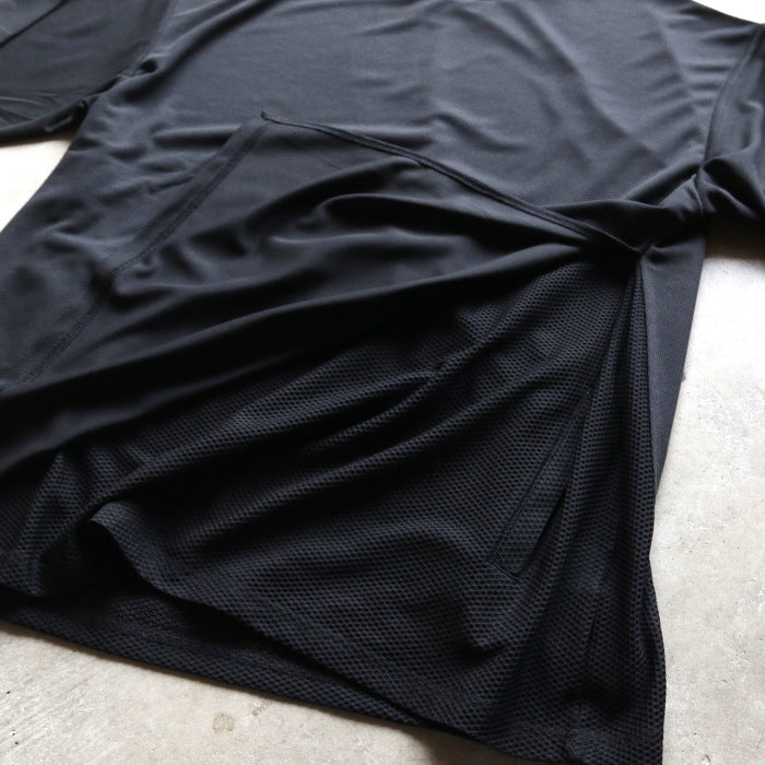 【着痩せシリーズ】CHARGER トップス ユニセックス チャージャー メッシュ レイヤード Tシャツ ホワイト/ブラック White/Black 2色展開