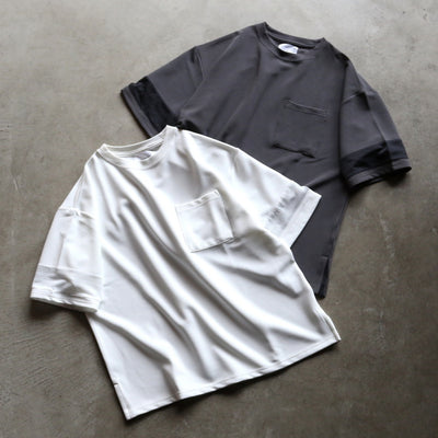 【着痩せシリーズ】CHARGER /  パネル 切り替え Tシャツ / cr26sstops04