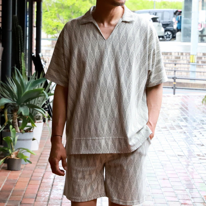 CHARGER トップス ユニセックス チャージャー オリジナル 総柄 スキッパー ポロ Skipper Polo アイボリー/グレー Ivory/Gray 2色展開 2026春夏新作