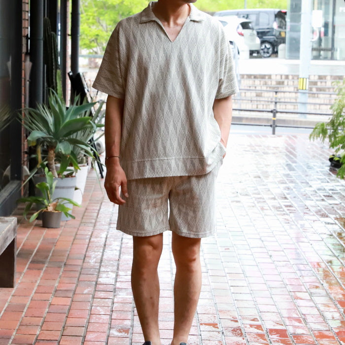CHARGER トップス ユニセックス チャージャー オリジナル 総柄 スキッパー ポロ Skipper Polo アイボリー/グレー Ivory/Gray 2色展開 2026春夏新作