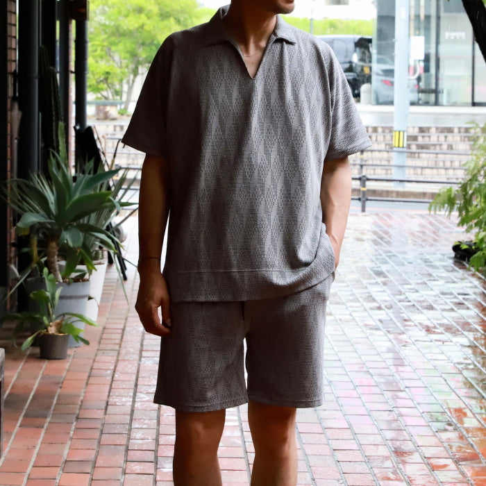 CHARGER トップス ユニセックス チャージャー オリジナル 総柄 スキッパー ポロ Skipper Polo アイボリー/グレー Ivory/Gray 2色展開 2026春夏新作