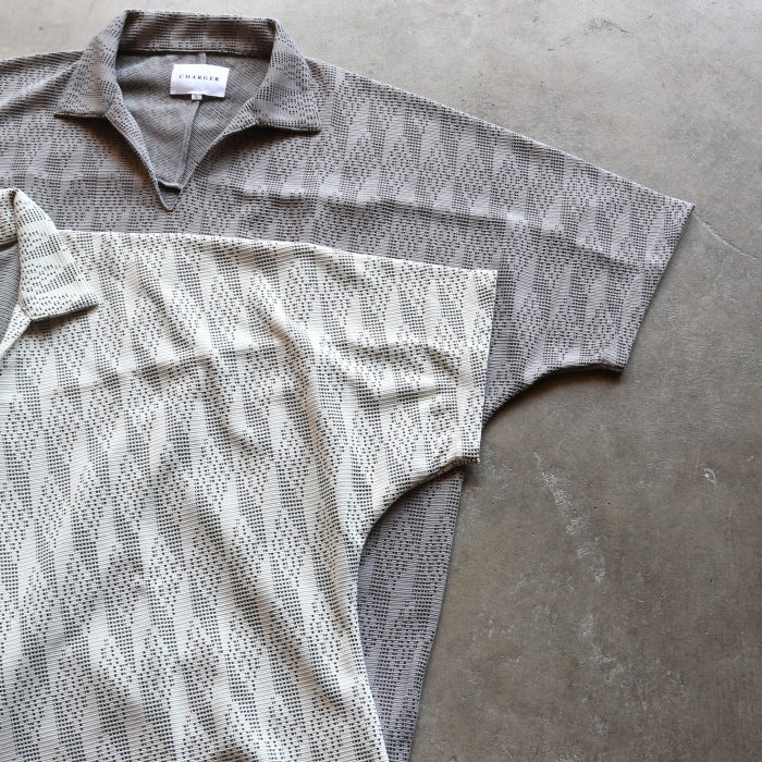CHARGER トップス ユニセックス チャージャー オリジナル 総柄 スキッパー ポロ Skipper Polo アイボリー/グレー Ivory/Gray 2色展開 2026春夏新作