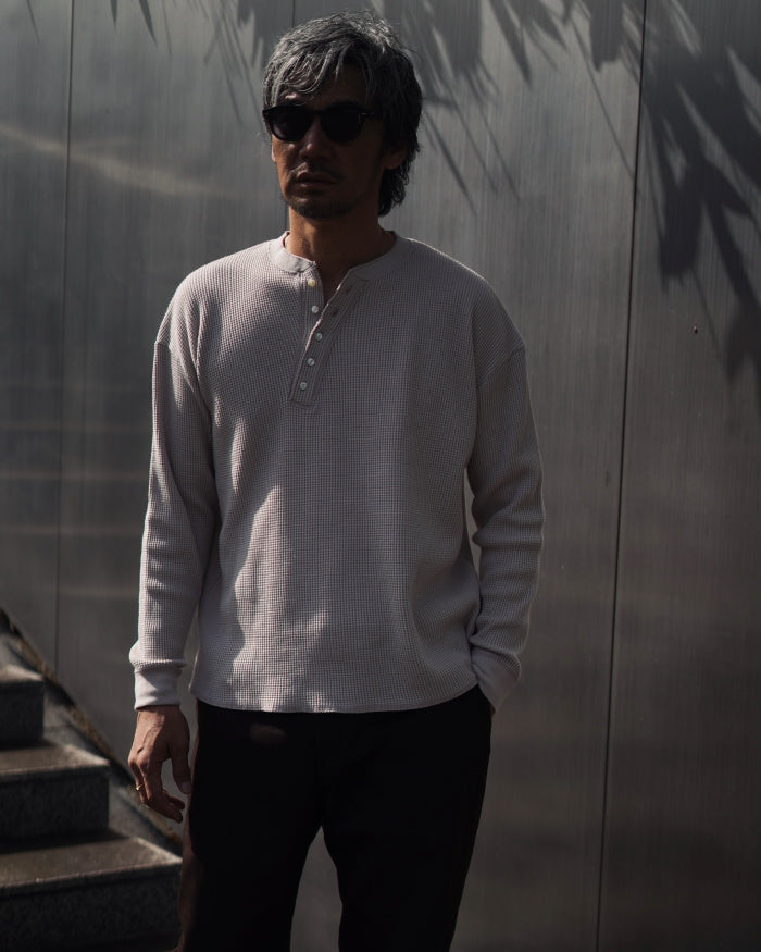 GOODAYS / ワッフル ナナメ ヘンリーネック 長袖 T / gdsnnms