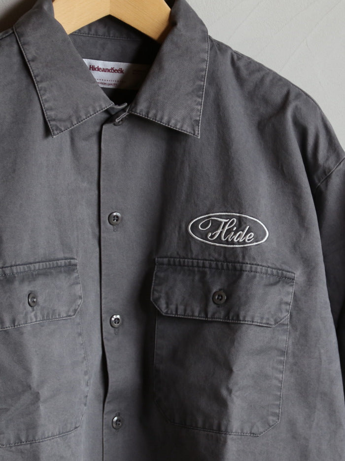 HIDEANDSEEK / Work L/S Shirt ロゴ 長袖 シャツ(26AW) / HS-080426