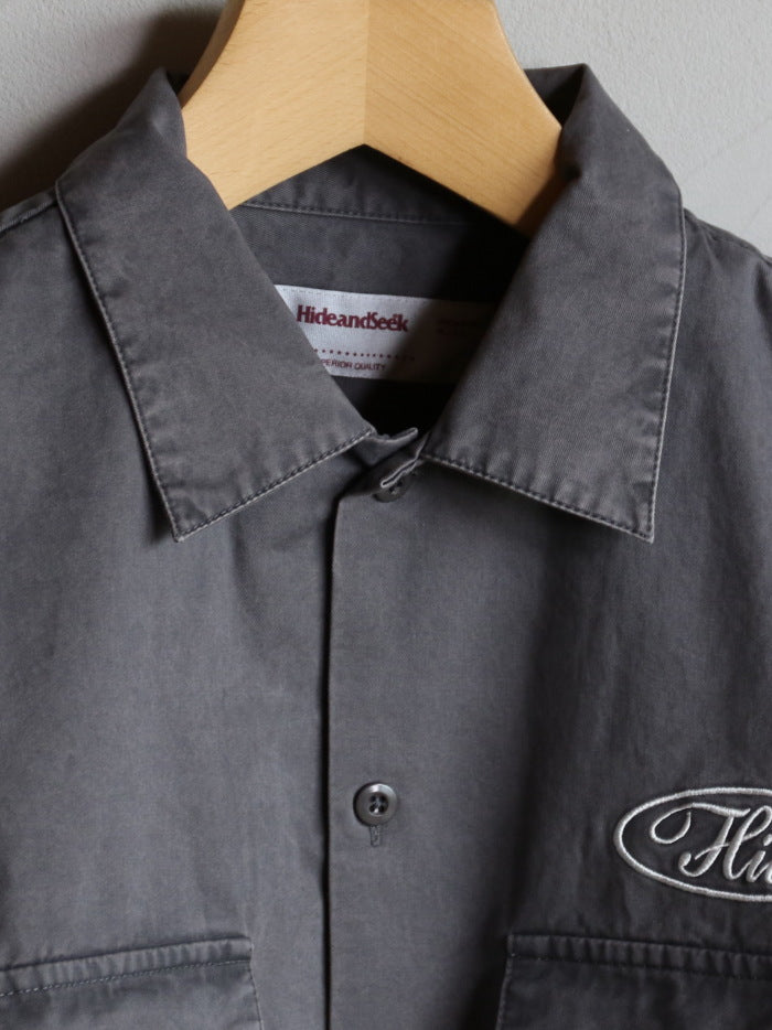 HIDEANDSEEK / Work L/S Shirt ロゴ 長袖 シャツ(26AW) / HS-080426