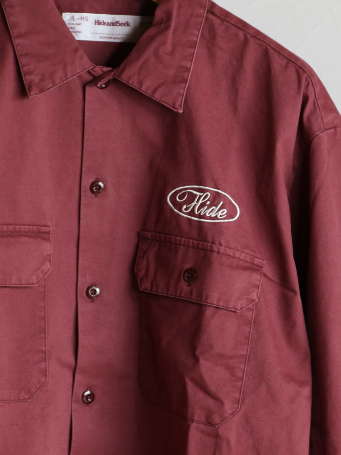 HIDEANDSEEK / Work L/S Shirt ロゴ 長袖 シャツ(26AW) / HS-080426