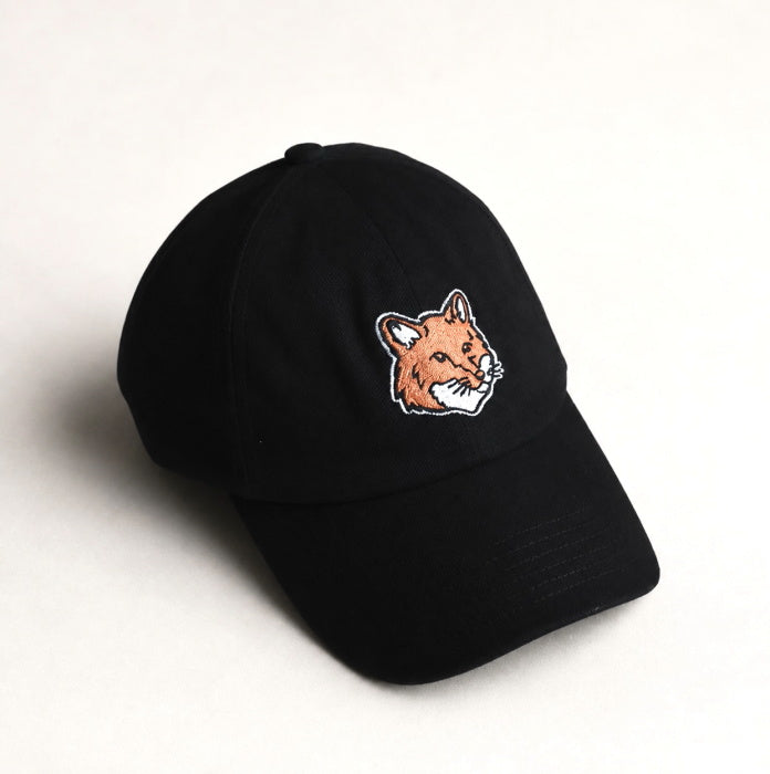 メゾンキツネ キャップ MAISON KITSUNE フォックスヘッド キャップ Fox Head C ap ブラック Anthracite 2026秋冬新作【mpuah00ww0096】
