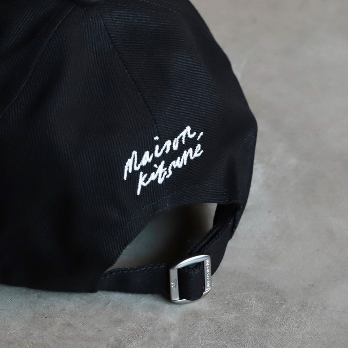 メゾンキツネ キャップ MAISON KITSUNE ダブル フォックスヘッド キャップ Dou ble Fox Head Cap ブラック Anthracite 2026秋冬新作【mruah11ww0096】