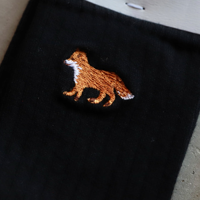 メゾンキツネ 靴下 ソックス ユニセックス MAISON KITSUNE ベイビー フォックス ソックス Baby Fox Socks ブラック Black 2026秋冬新作【mruas03kt1124】