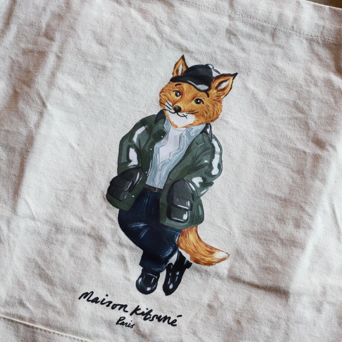 メゾンキツネ バッグ トート MAISON KITSUNE ウィークエンド フォックス トートバッグ WEEKEND FOX TOTE エクリュ 2026秋冬新作【mrubt04ww9042】