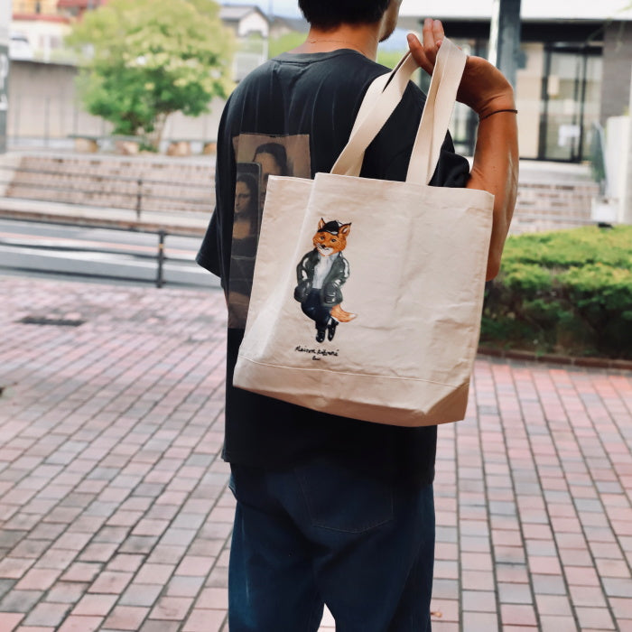 メゾンキツネ バッグ トート MAISON KITSUNE ウィークエンド フォックス トートバッグ WEEKEND FOX TOTE エクリュ 2026秋冬新作【mrubt04ww9042】