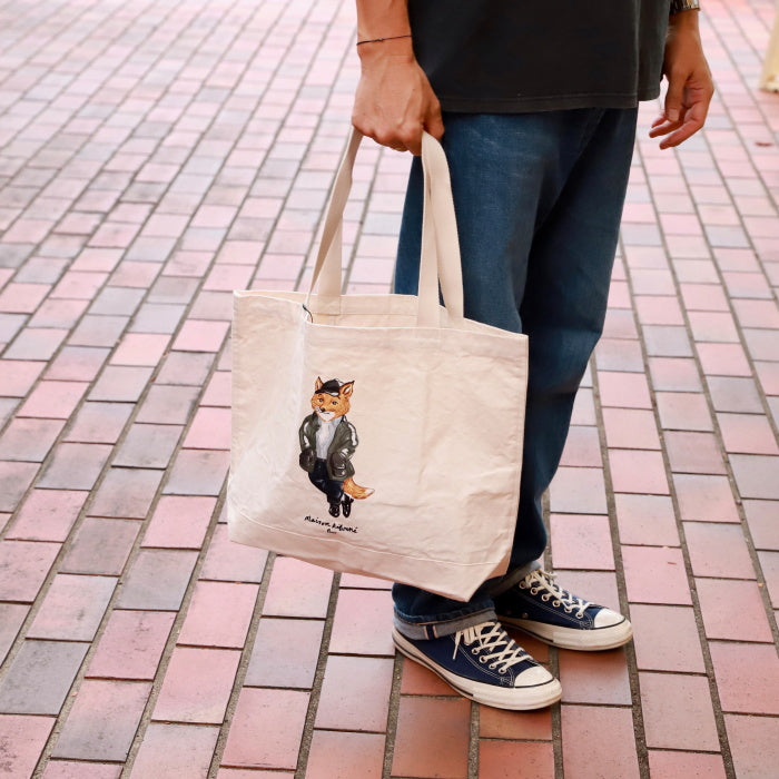 メゾンキツネ バッグ トート MAISON KITSUNE ウィークエンド フォックス トートバッグ WEEKEND FOX TOTE エクリュ 2026秋冬新作【mrubt04ww9042】