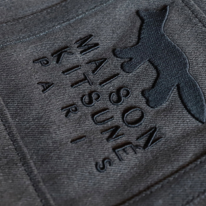 メゾンキツネ バッグ MAISON KITSUNE プロフィール フォックス スモール トー ト PROFILE FOX SMALL TOTE BAG ウォッシュブラック Washed black 2026秋冬新作【mrubt13wd4032】