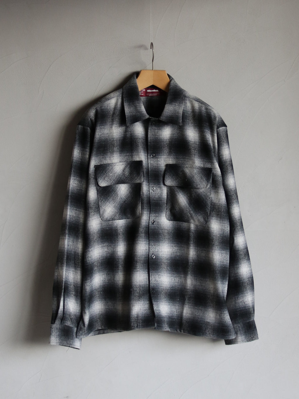Hide and Seek / Wool Ombre Check L/S Shirt (26AW) / HS-100626