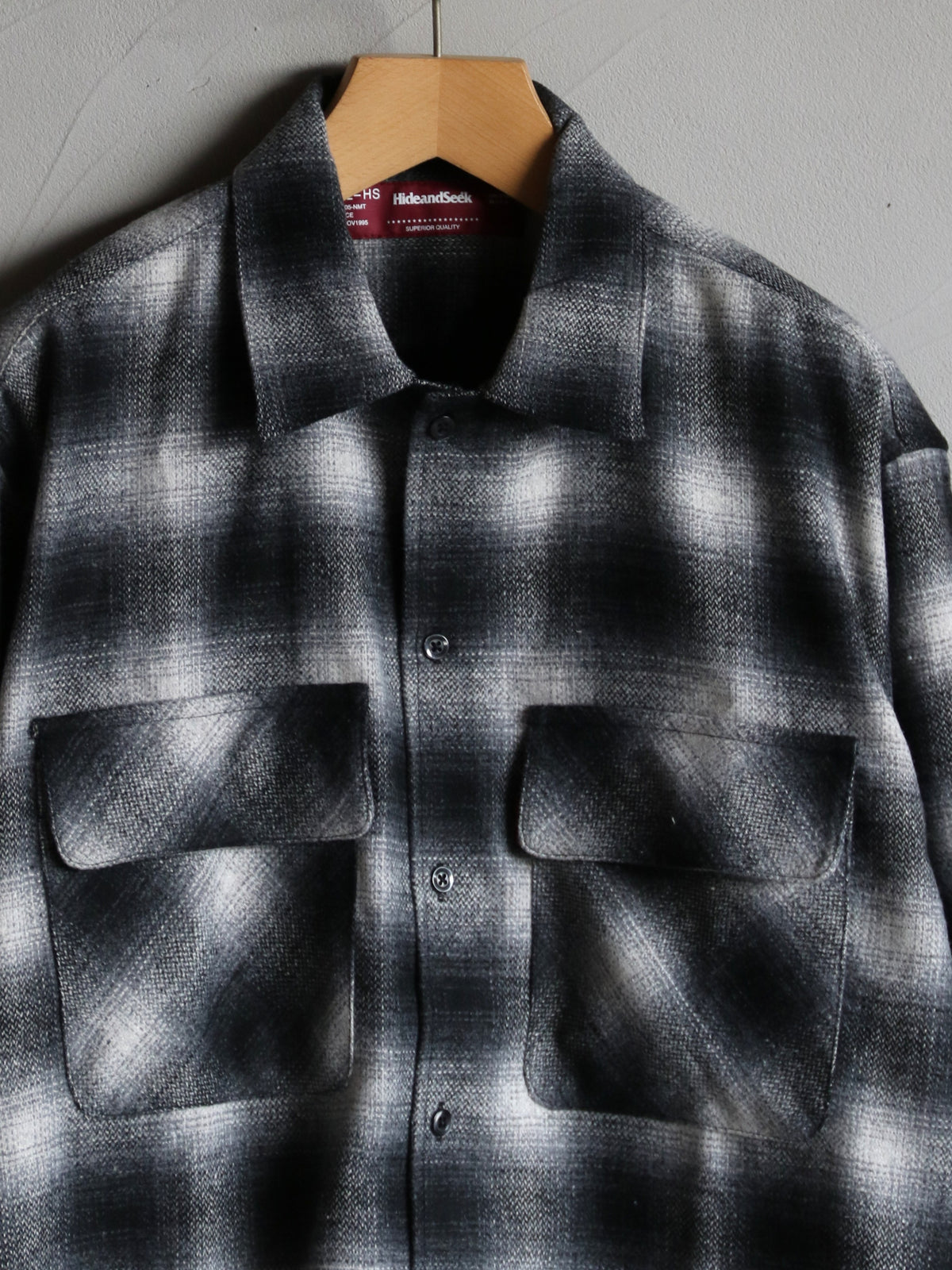 Hide and Seek / Wool Ombre Check L/S Shirt (26AW) / HS-100626