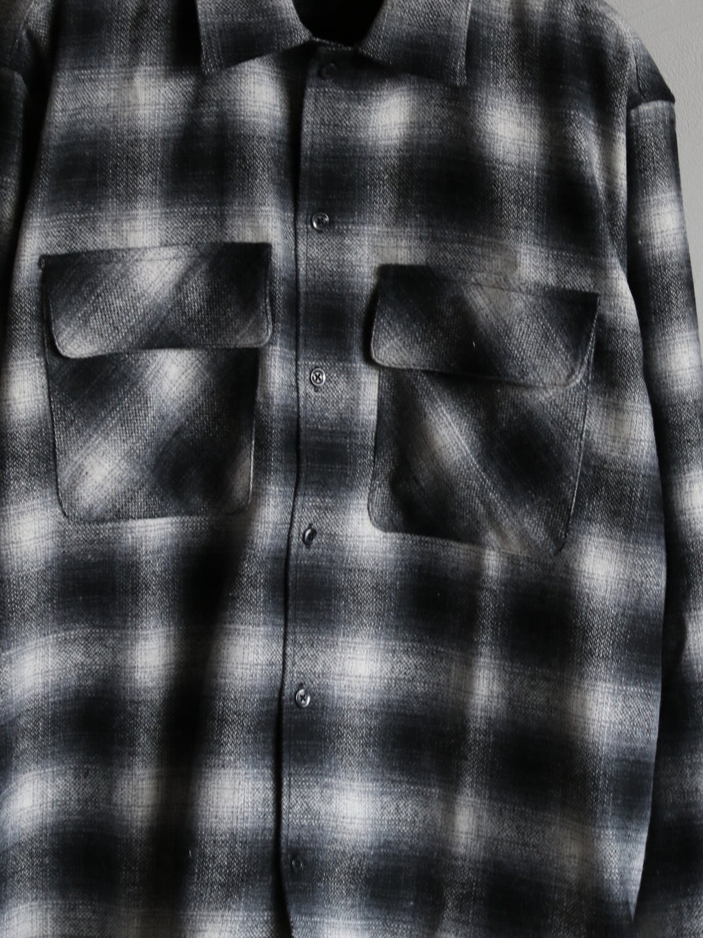 Hide and Seek / Wool Ombre Check L/S Shirt (26AW) / HS-100626