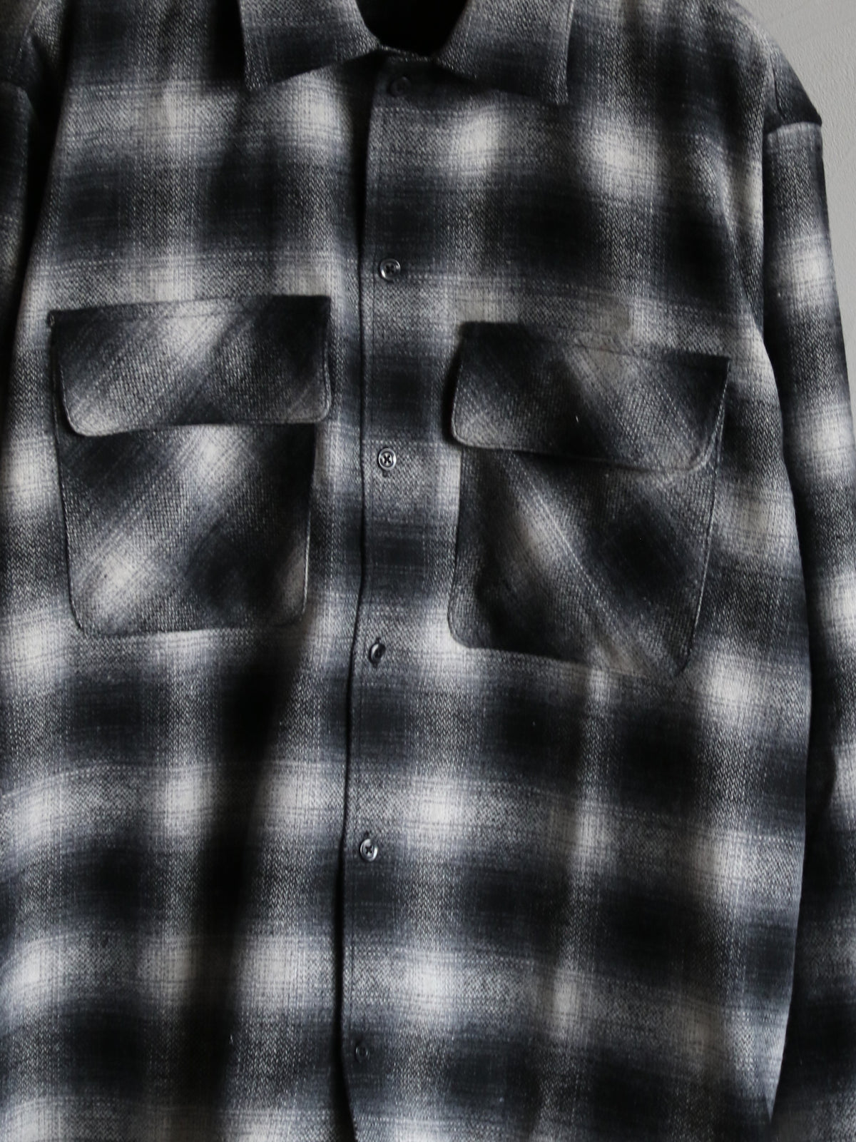 Hide and Seek / Wool Ombre Check L/S Shirt (26AW) / HS-100626
