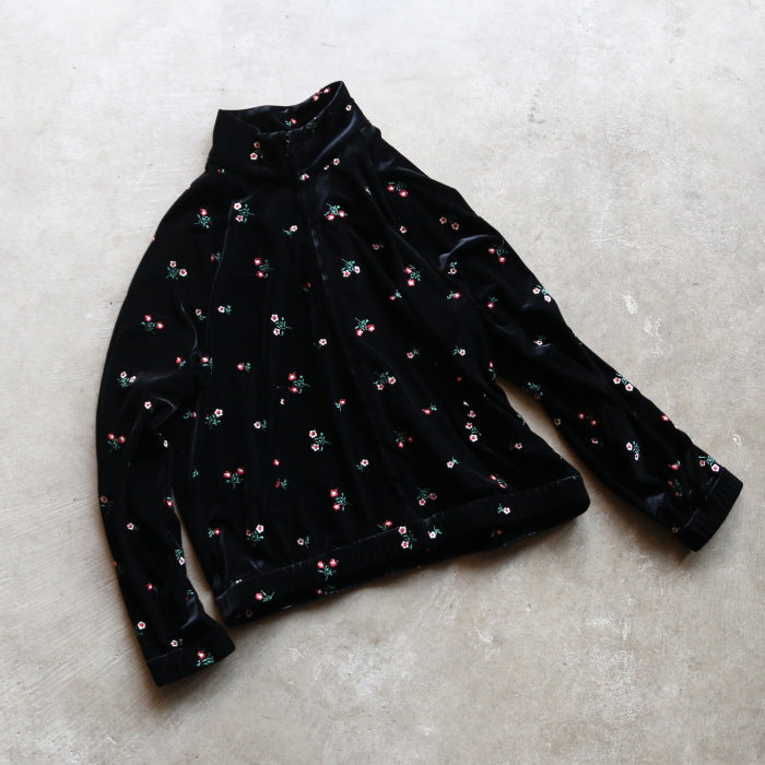 TICCA / ベロア フラワー エンブロイダリー 刺繍 トラック ジ ャケット / tbfa171