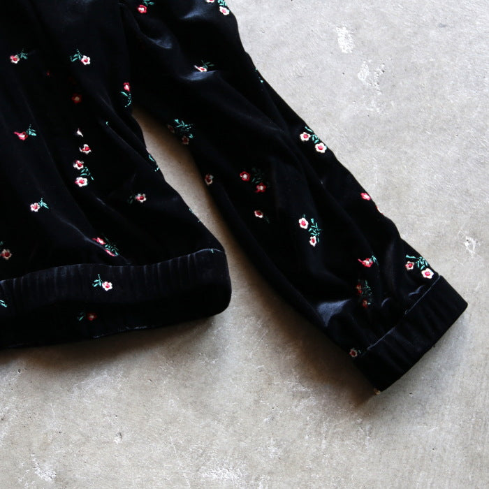 TICCA / ベロア フラワー エンブロイダリー 刺繍 トラック ジ ャケット / tbfa171