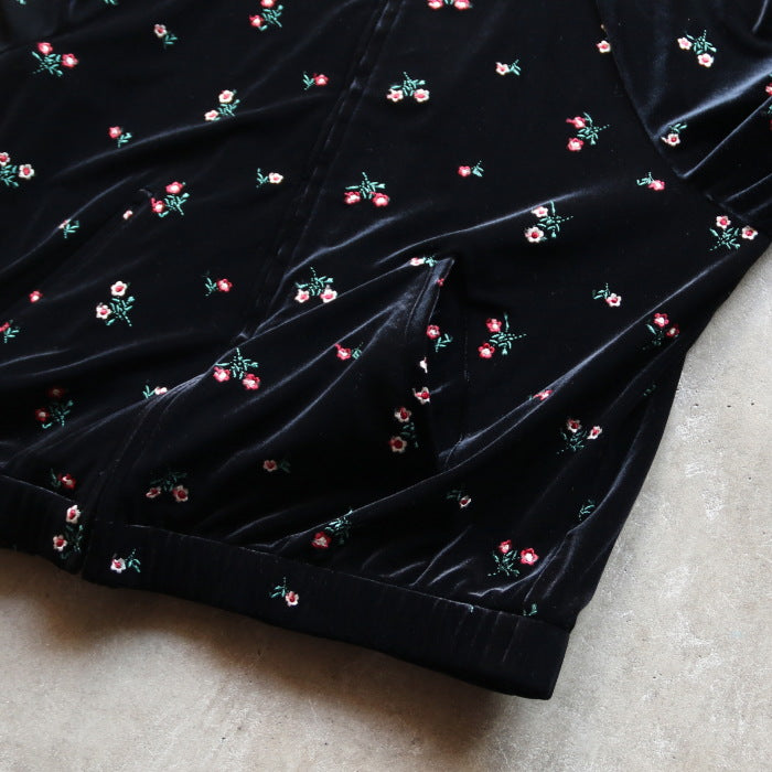 TICCA / ベロア フラワー エンブロイダリー 刺繍 トラック ジ ャケット / tbfa171