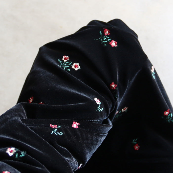 TICCA / ベロア フラワー エンブロイダリー 刺繍 トラック ジ ャケット / tbfa171
