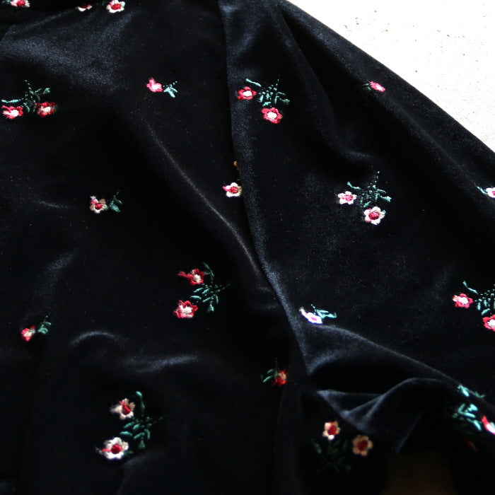 TICCA / ベロア フラワー エンブロイダリー 刺繍 トラック ジ ャケット / tbfa171