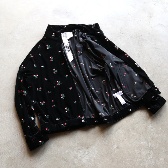 TICCA / ベロア フラワー エンブロイダリー 刺繍 トラック ジ ャケット / tbfa171